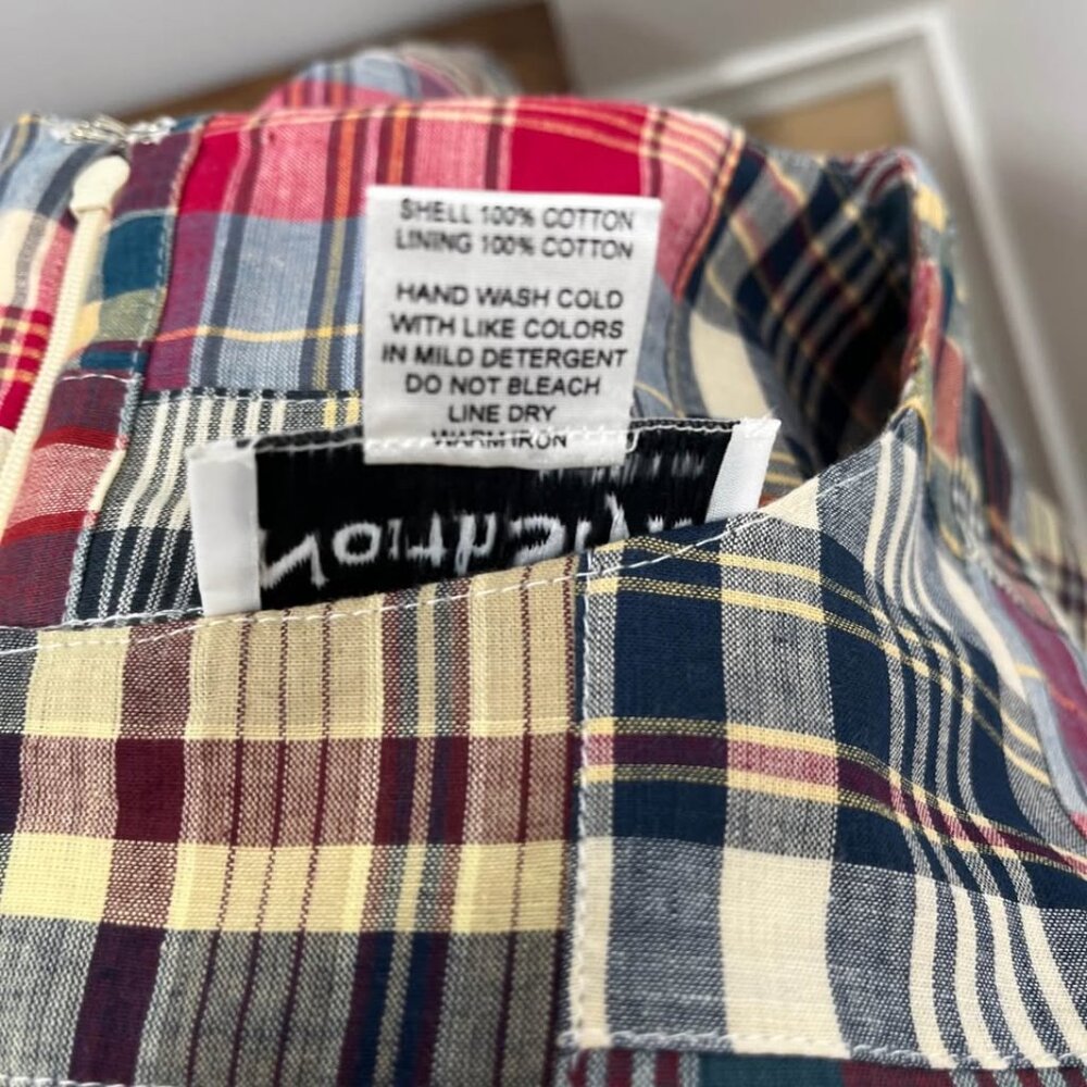Madras Plaid Y2k Vintage Classic North Style Preppy Cottagecore Dress [Size 12] - Picture 9 of 10